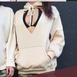 LF Emma&Sam Cut-Out Hoodie in Cream!